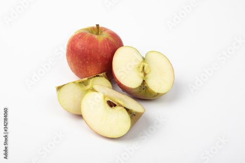 Slices Fresh apple isolate on white background.