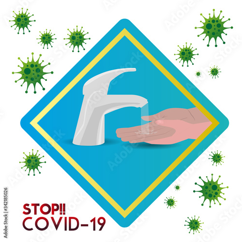 Coronavirus stop and prevention poster photo