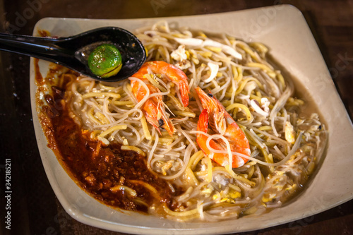 Singapore Cuisine Seafood Hokkien Mee Noodles photo