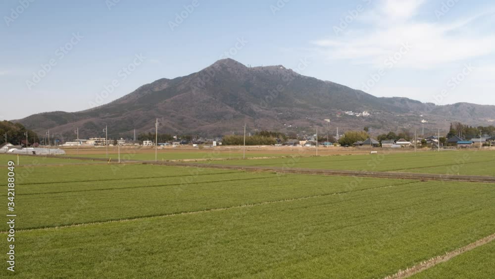 麦畑と筑波山空撮 麦畑と筑波山空撮