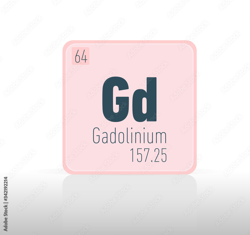 Periodic table single element. Gadolinium 157.25 Periodic table single element. Gadolinium 157.25