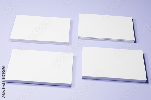 White business cards on a colored background without text