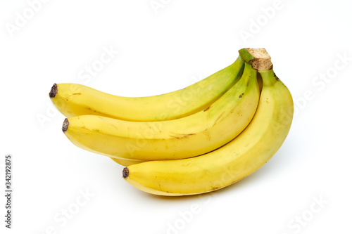Bunch of ripe bananas isolated on white background