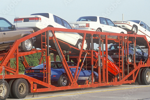 American cars being transported to the marketplace