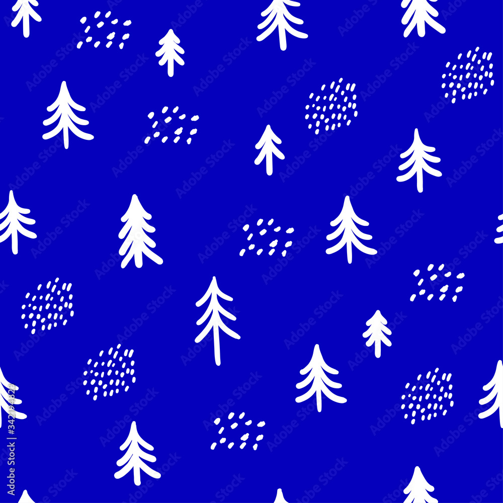 Abstract seamless pattern background. Blue and white colored swatch for design wrapping paper, wallpaper, bag or dress textile etc.
