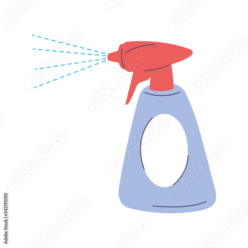 spray bottle cleaning equipment isolated icon on white background