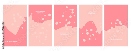 Social media banners. Set of banners for social media stories with grunge textures. Story templates for cover, flyer, brochure.