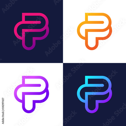 P Letter Logo Design alphabet Vector Modern logotype P icon Abstract templates.