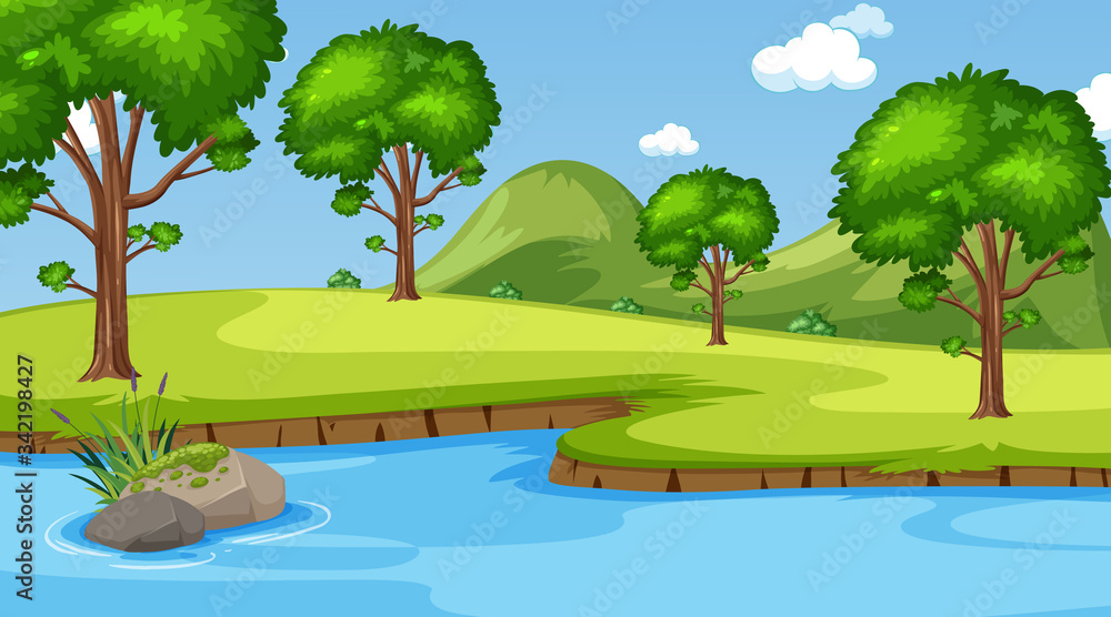 Background scene with many trees in the park Background scene with many trees in the park
