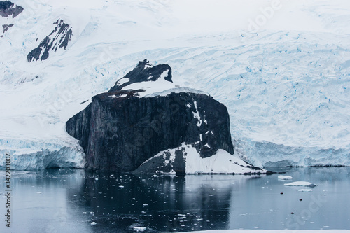 glacier with snow Antarctica global warming