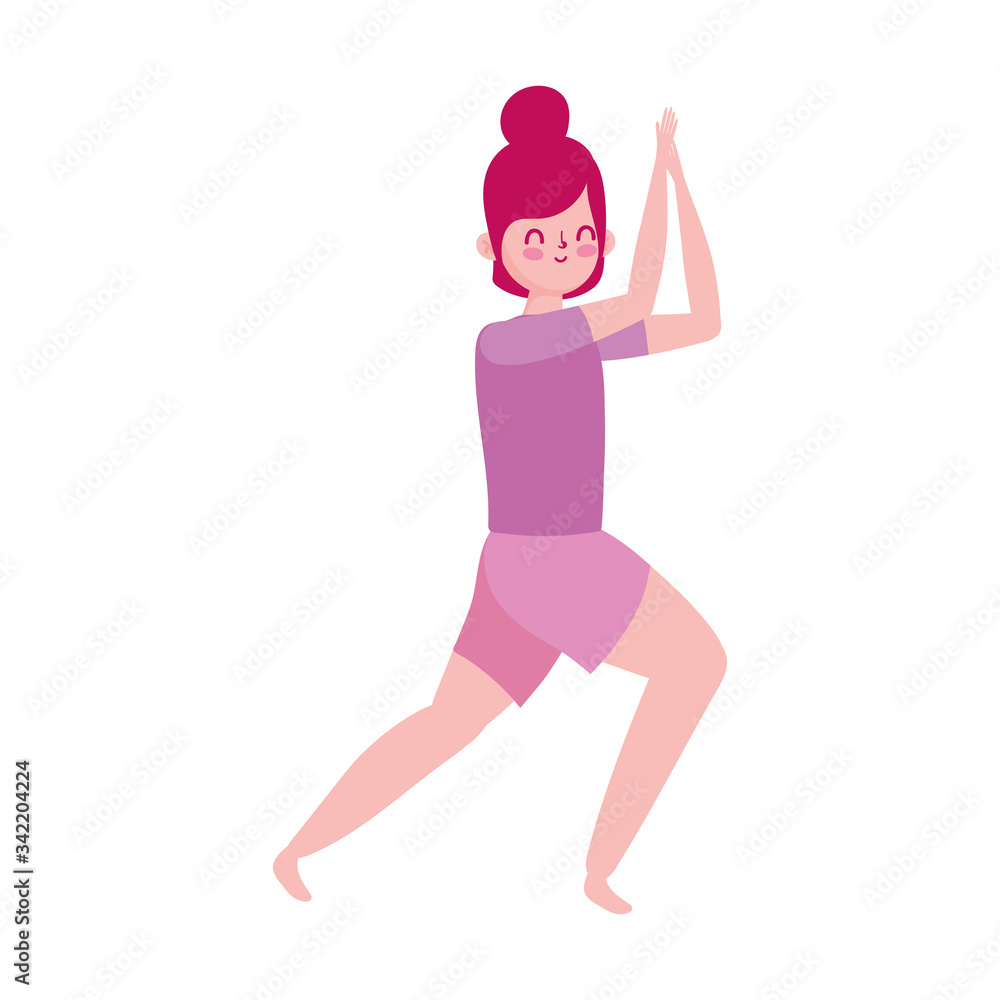 young woman in yoga pose practicing isolated icon white background young woman in yoga pose practicing isolated icon white background