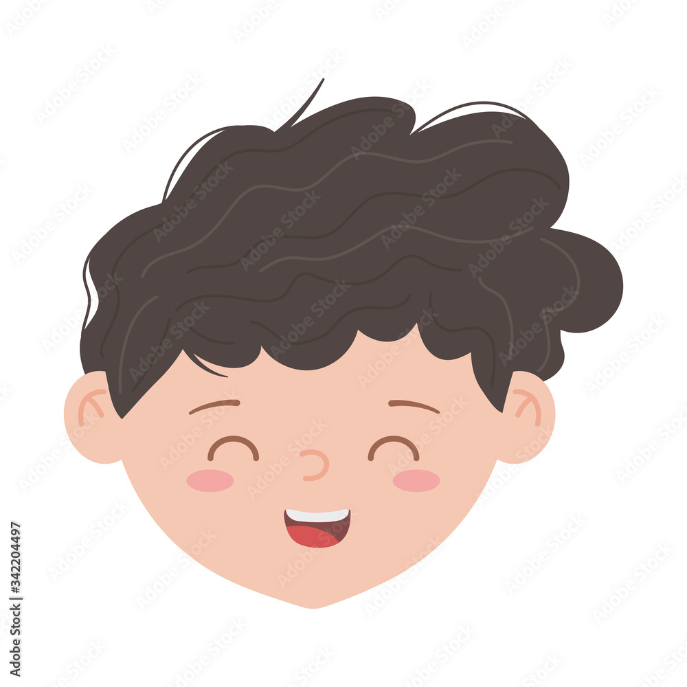 young boy face character isolated icon white background young boy face character isolated icon white background