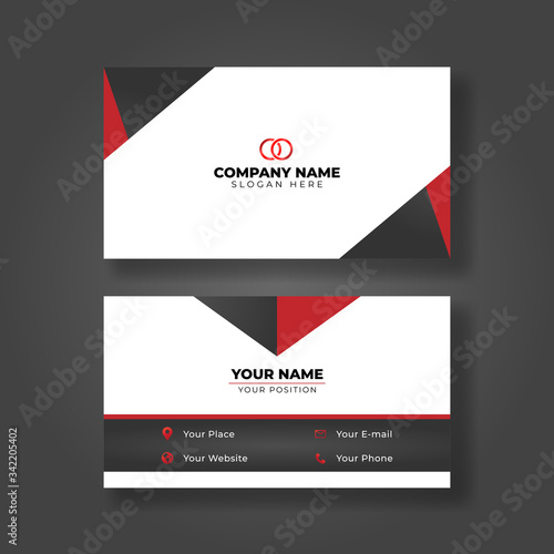 Modern red business card Template, modern design vector Creative
