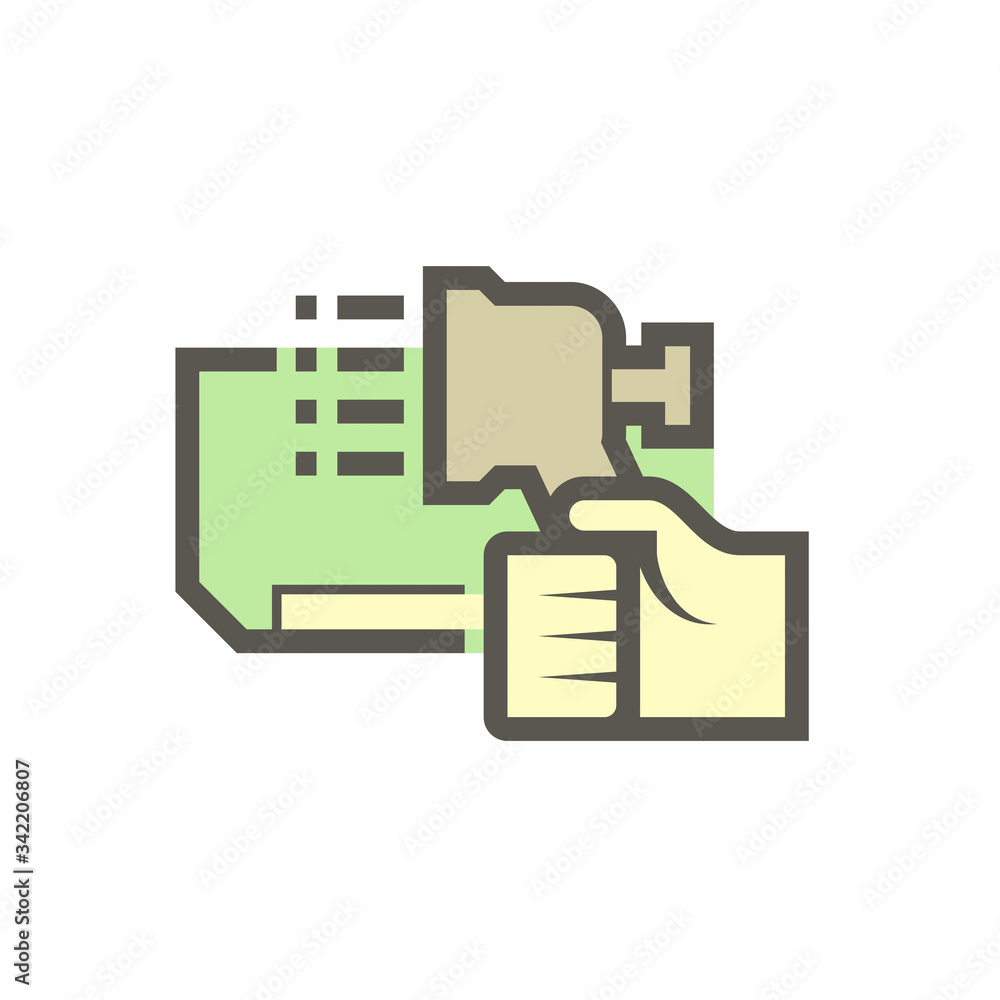 Air conditioner cleaning nozzle spray vector icon design on white background. Air conditioner cleaning nozzle spray vector icon design on white background.