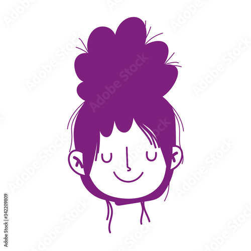 girl face cartoon character isolated icon white background