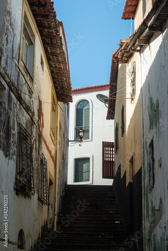 Sa  o Luis  Maranha  o  Brazil on August 6  2016. Facades of old buildings in the historic center. Highlighting the doors  windows and tiles from the Brazilian colonial period