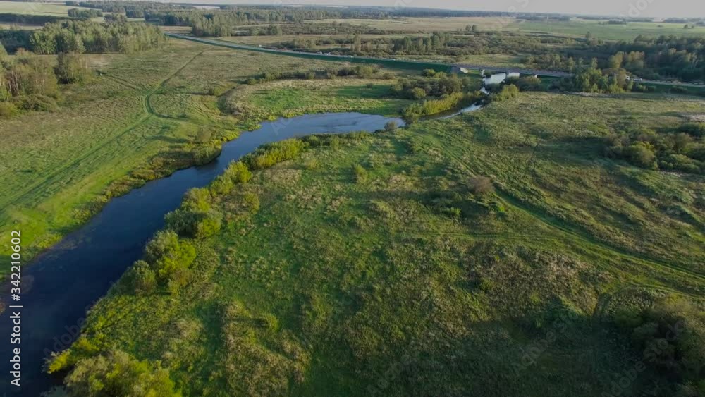 airview. Flight Over the river nature airview. Flight Over the river nature