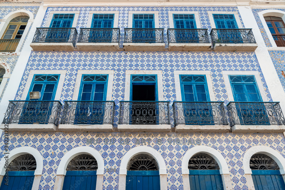 São Luis, Maranhão, Brazil on August 6, 2016. Facades of old buildings ...
