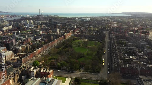 Merrion Square, Dublin, Lockdown, April 2020, Ireland, Drone Orbit photo