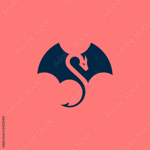 Flat Dragon in negative space