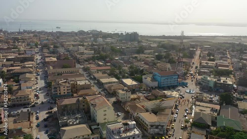 2020 - good aerial views of a coastal city in West Africa, Banjul, Gambia. photo