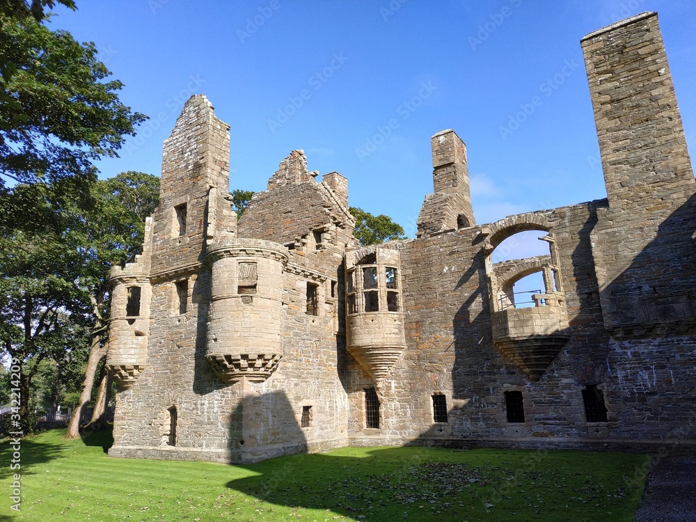 View one the ruins of Earl's Palace at Kirkwall, Scotland