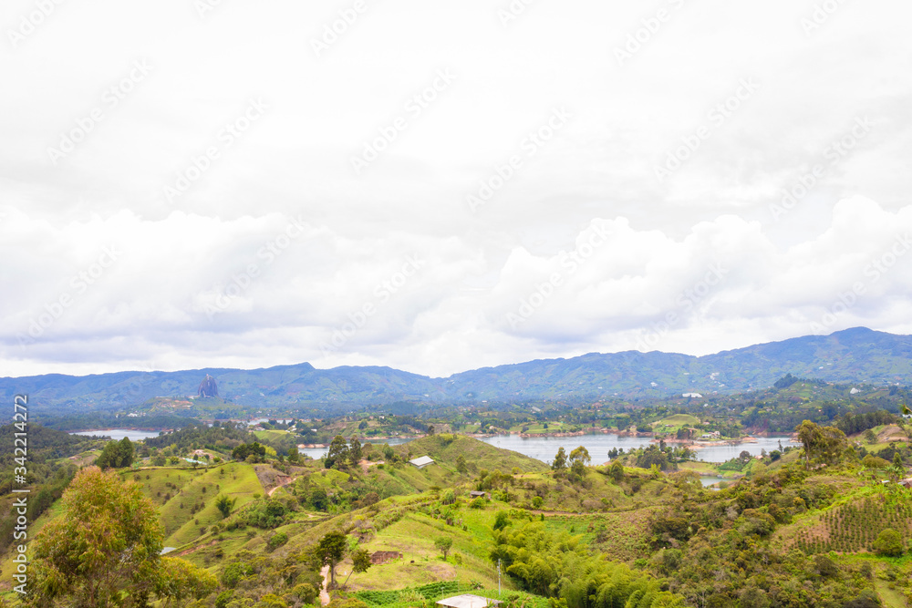 Fototapeta premium Beautiful landscape of Dam in Colombia