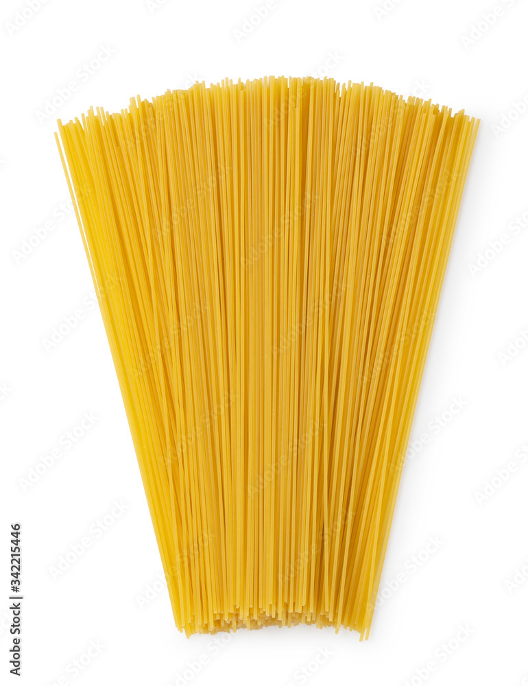 Spaghetti placed on a white background Spaghetti placed on a white background