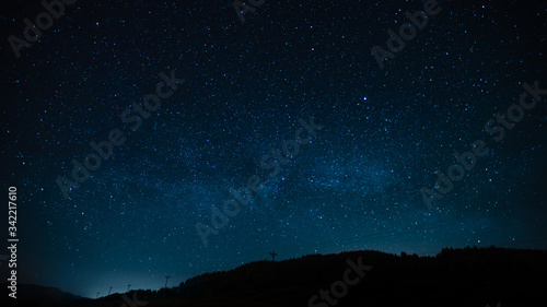 Astrophoto, night landscape, horoscopes. Screensaver on the screen, space photo