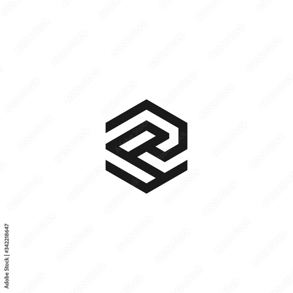 Creative R Logo with geometric style Creative R Logo with geometric style