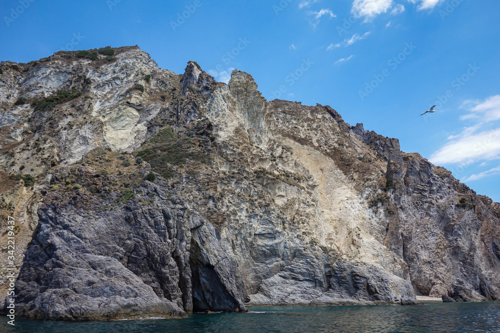 View of the rocky coast in Ponza island (Latina, Italy). View of the rocky coast in Ponza island (Latina, Italy).