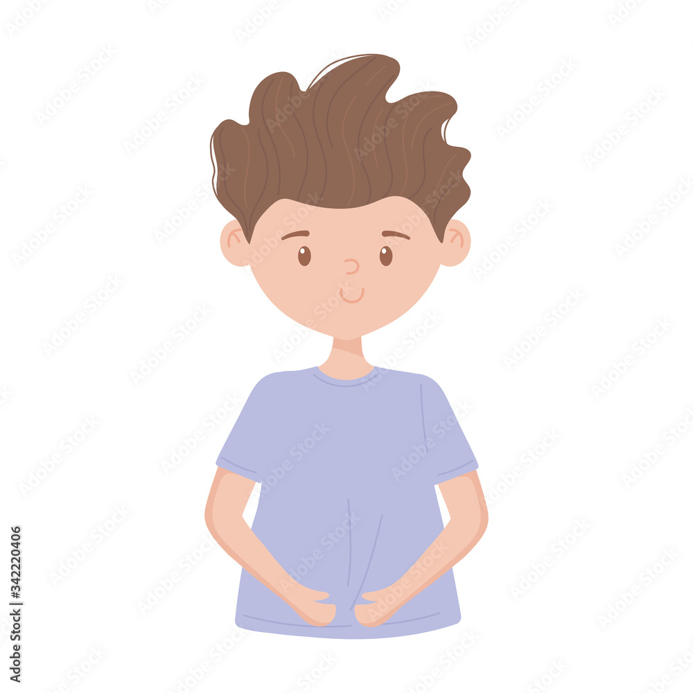 young man cartoon character isolated icon on white background young man cartoon character isolated icon on white background