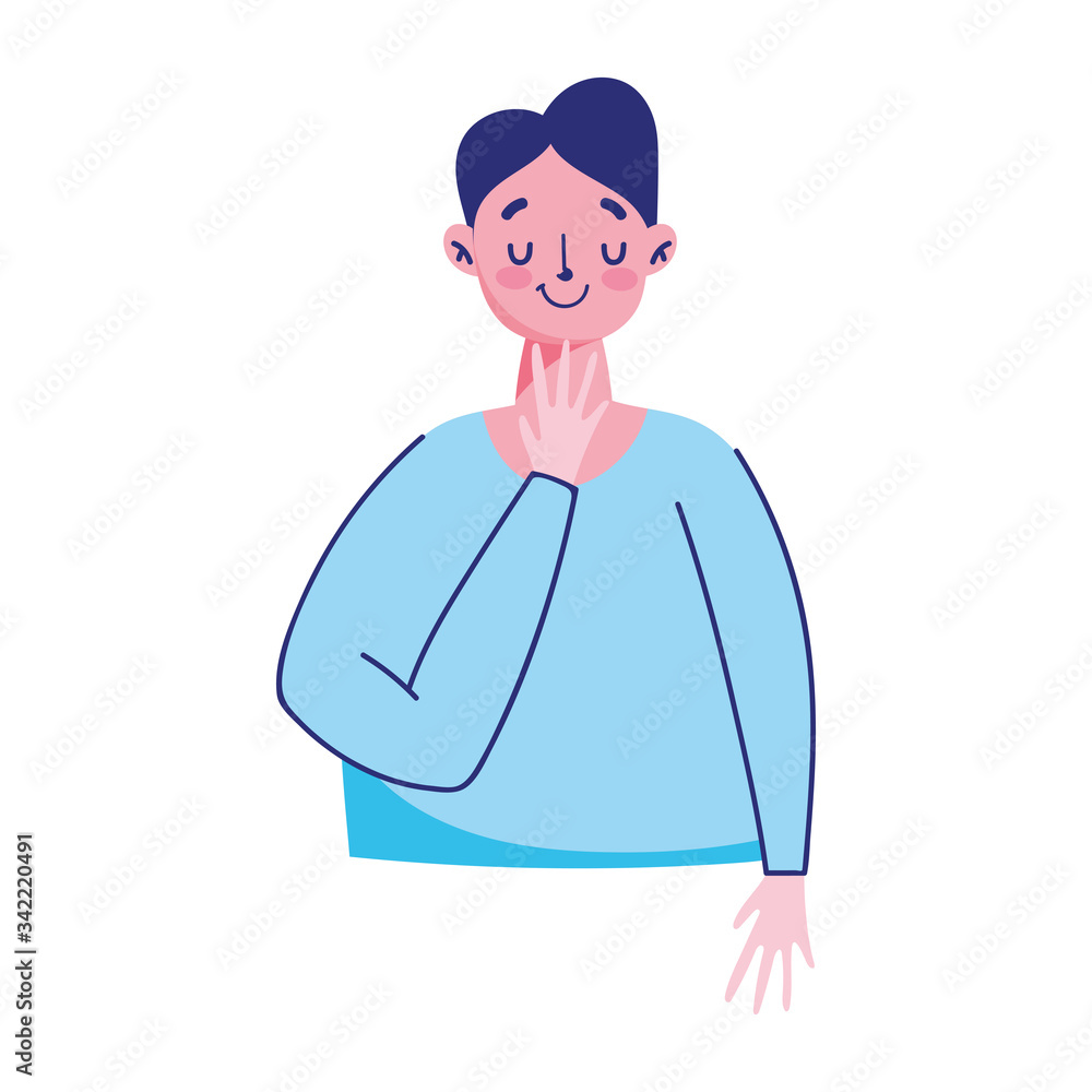 young man cartoon character portrait isolated icon on white background young man cartoon character portrait isolated icon on white background