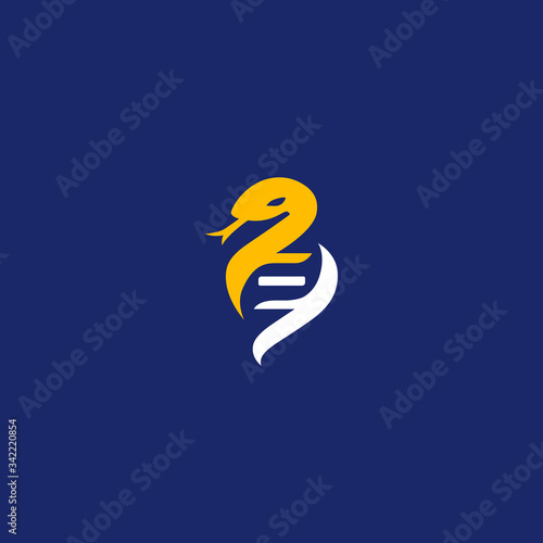 Basic RGBCreative snake symbol for medical with DNA shaped