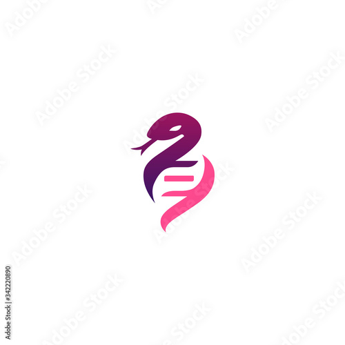Creative snake symbol for medical with DNA shaped