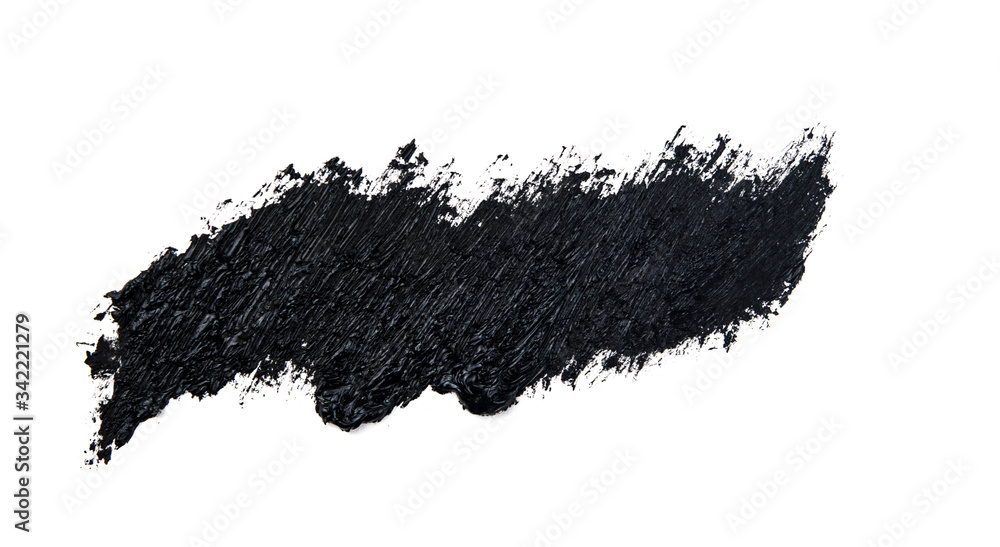 abstract grunge brush black stroke on white paper with copy space