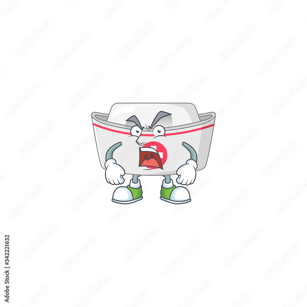 Nurse hat cartoon character design with mad face Nurse hat cartoon character design with mad face