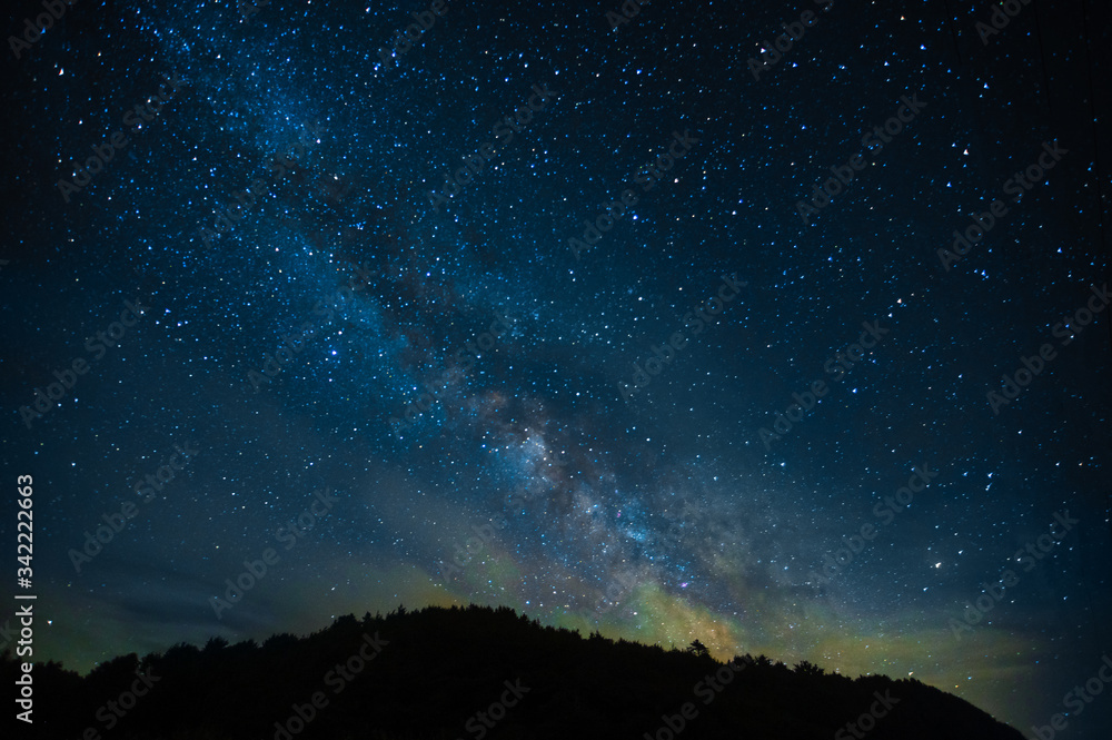 Fotografering, Billede A fabulous starry sky with the Milky Way, a  screensaver for astrology, astronomy and horoscopes and zodiacs på  Europosters.dk