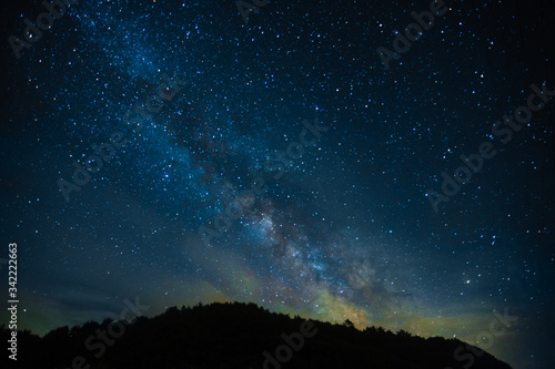 Canvas Print A fabulous starry sky with the Milky Way, a screensaver for astrology, astronomy and horoscopes and zodiacs