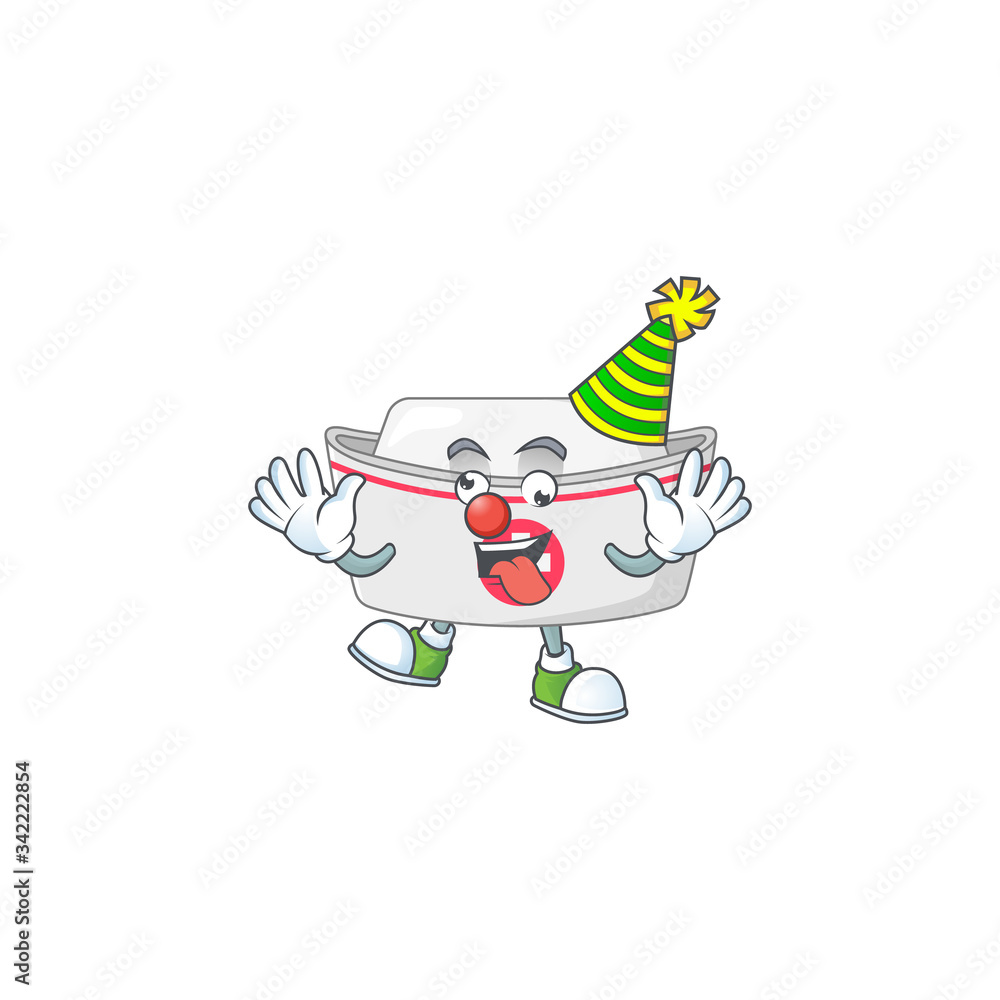 Amusing Clown nurse hat cartoon character mascot style Amusing Clown nurse hat cartoon character mascot style