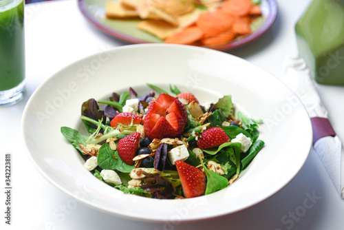 salad with strawberries and feta cheese