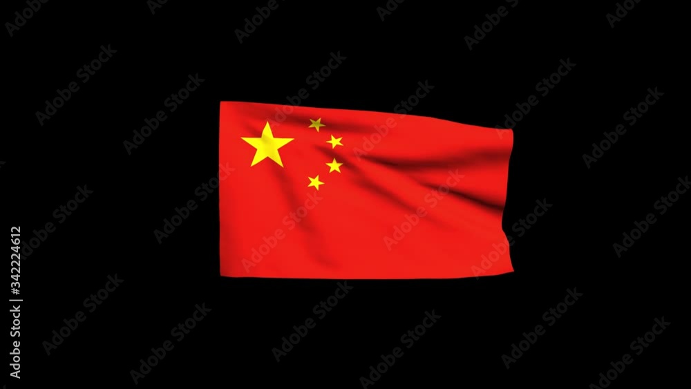 3D animated China flag waving on black background with alpha channel included at the end of the clip. You can use the alpha channel to separate the flag and paste it upon any video you like. 3D animated China flag waving on black background with alpha channel included at the end of the clip. You can use the alpha channel to separate the flag and paste it upon any video you like.