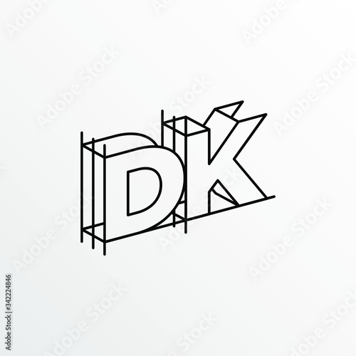 Initial Letter DK with Architecture Graphic Logo Design