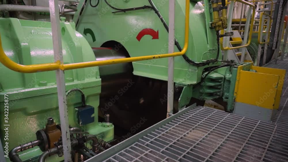 Video Stock Rotating shaft line of main propulsion plant of passenger