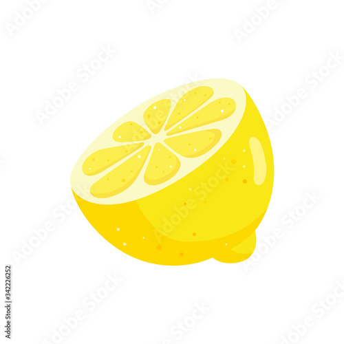 Lemon half isolated on white background