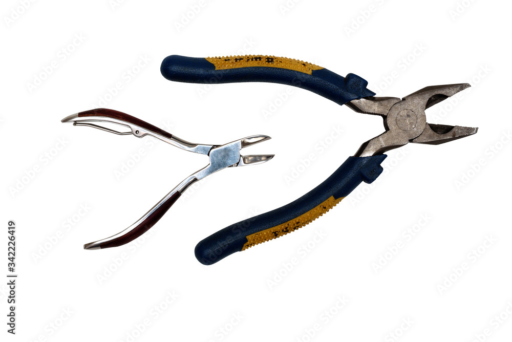 Fototapeta premium old pliers and nippers isolated on white background