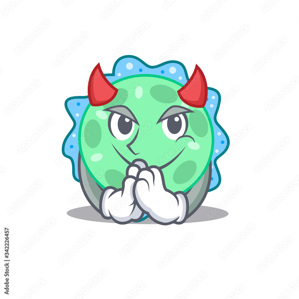 Pseudomonas aeruginosa dressed as devil cartoon character design style Pseudomonas aeruginosa dressed as devil cartoon character design style