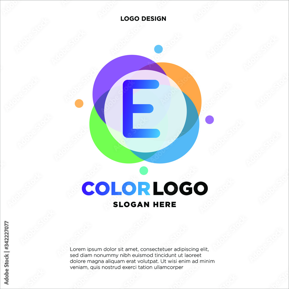 full color creative pixel bubble letter E logo design full color creative pixel bubble letter E logo design