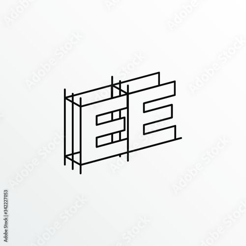 Initial Letter EE with Architecture Graphic Logo Design