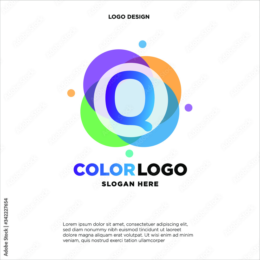 full color creative pixel bubble letter Q logo design full color creative pixel bubble letter Q logo design